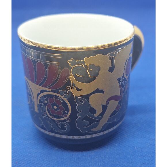 YS Yau Shing fine porcelain painted gold gilt greek tea cups set- 12pc- mint! - Picture 6 of 10